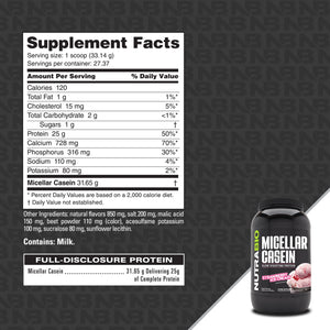 NutraBio Micellar Casein Protein - Bemoxie Supplements