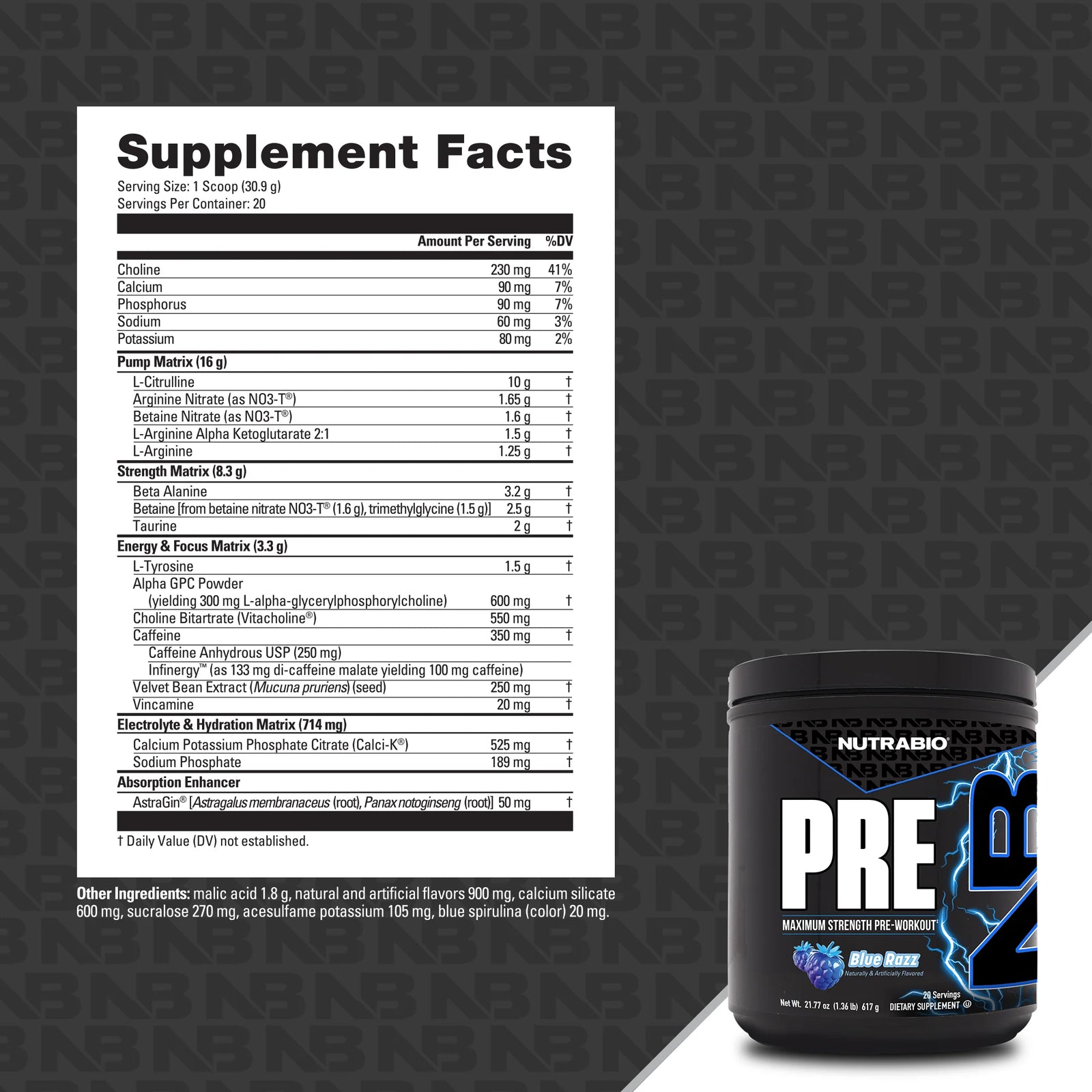 NutraBio PRE Workout - Bemoxie Supplements