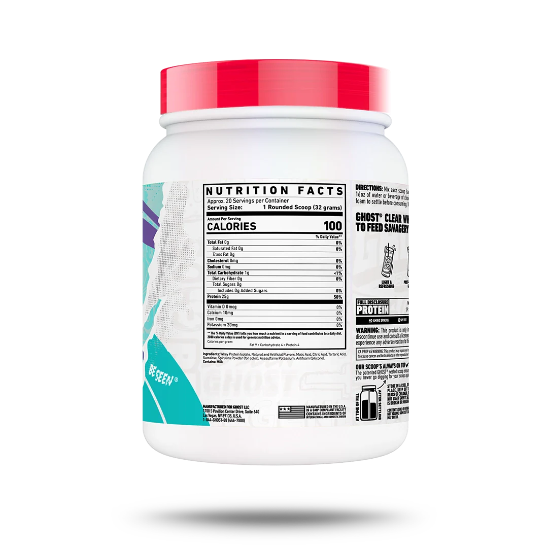 GHOST Clear Whey Protein - Bemoxie Supplements