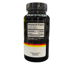 Supplement bottle with label on a white background