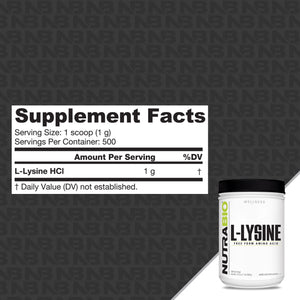NutraBio L-Lysine - Bemoxie Supplements