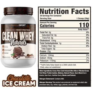 MuscleSport Clean Whey Grass Fed Protein - Bemoxie Supplements