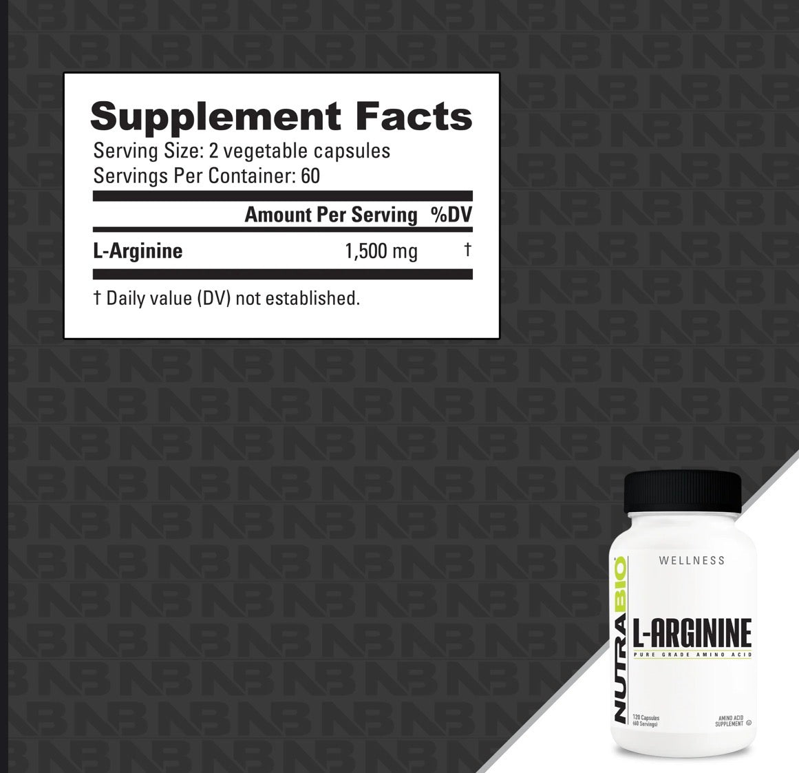 NutraBio L‑Arginine Capsules - Bemoxie Supplements