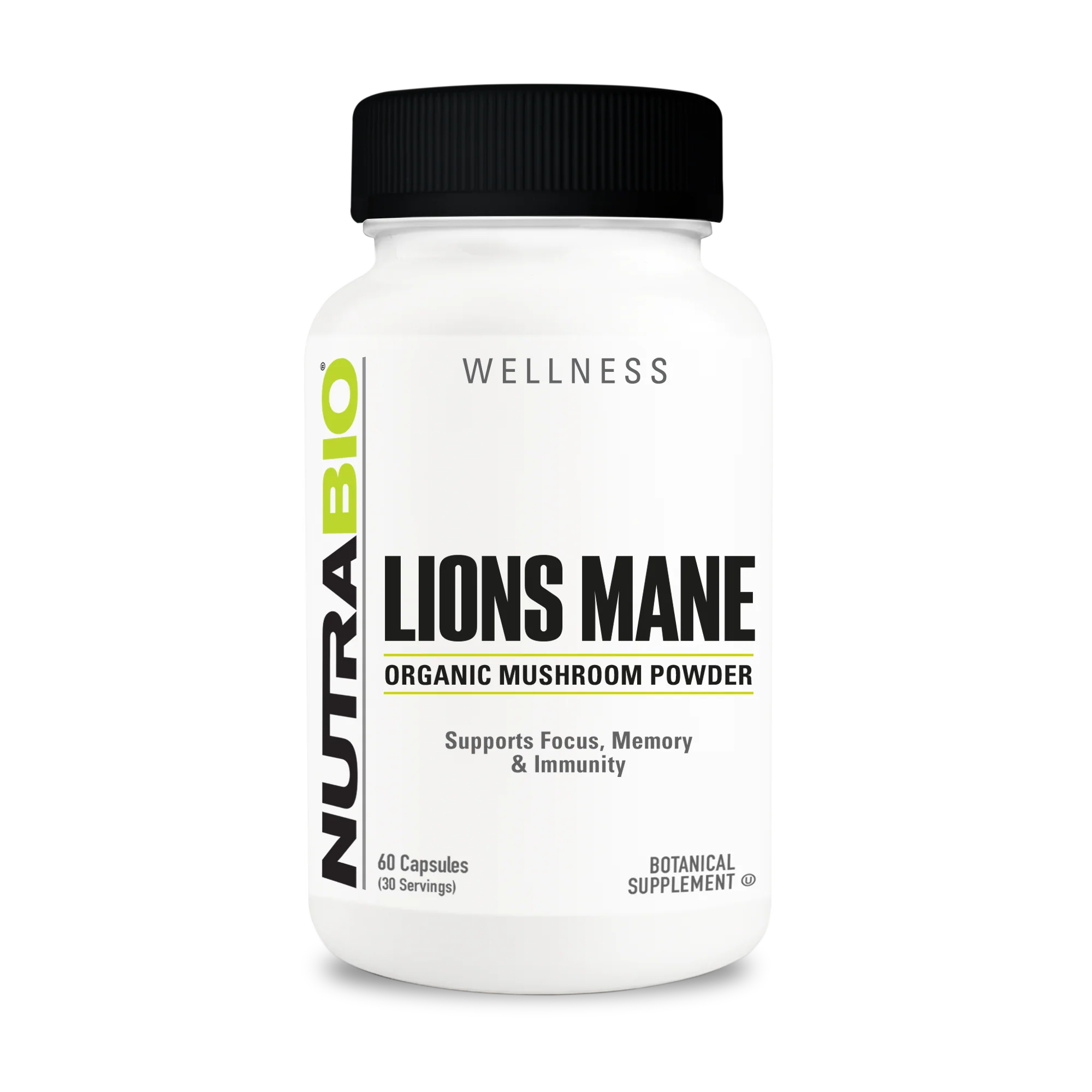 NutraBio Organic Lion's Mane 500mg - Bemoxie Supplements