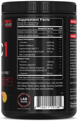 Supplement container with label showing supplement facts and ingredients.